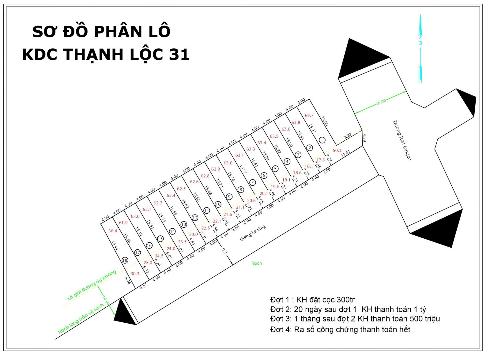 sơ đồ phân lô đất nền quận 12 tl31